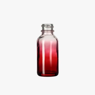1oz Red-Clear Glass Boston Round Bottle