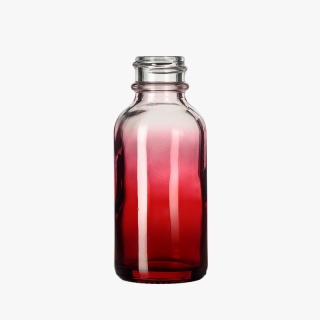 1oz Red-Clear Glass Boston Round Bottle