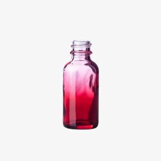1oz Red-Shaded Clear Glass Boston Round Bottle