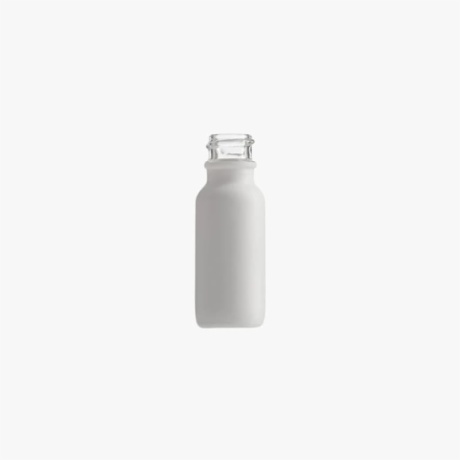 0.5oz Matte White Boston Round Glass Bottle