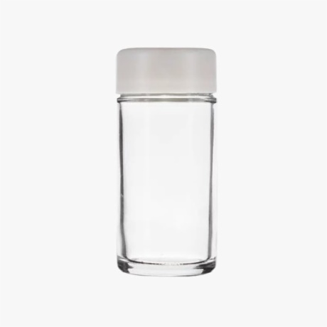 1/4oz Clear Child Resistant Jar with White Lid