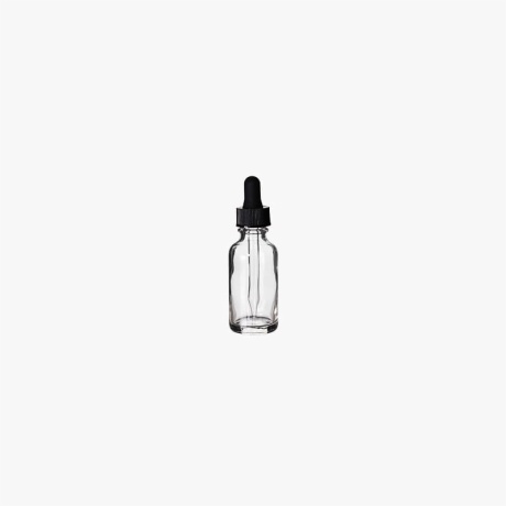 1 Ounce Clear Boston Round Bottle