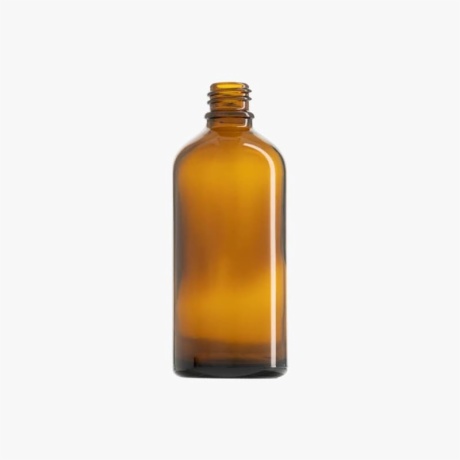 100ml Amber Euro Round Glass Bottle