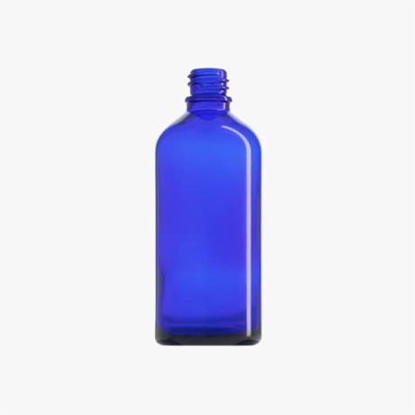100ml Blue Euro Round Glass Bottle