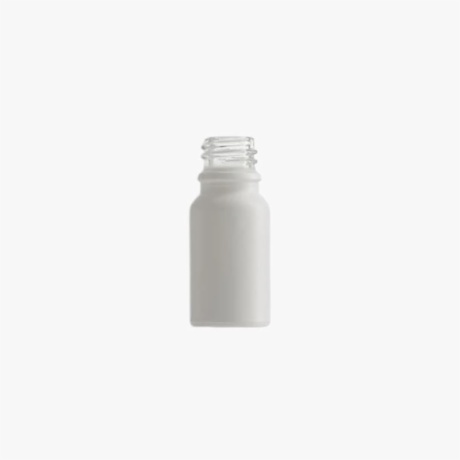 10mL Matte White Euro Round Glass Bottle