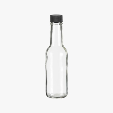 10oz Woozy Round Glass Bottle with Black Cap