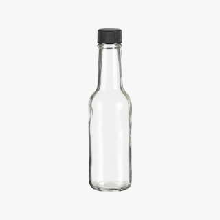 10oz Woozy Round Glass Bottle with Black Cap