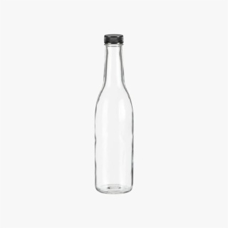 12.5oz (375 ml) Woozy Round Glass Bottle with Black Cap