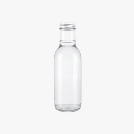 12oz Clear Glass Long Neck Sauce Bottle