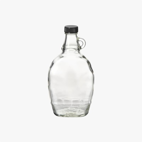 12oz Glass Syrup Bottle with Black Cap