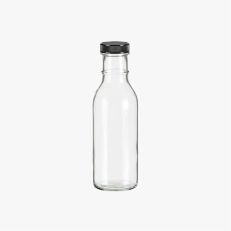 12oz Round Sauce Bottle with Black Cap