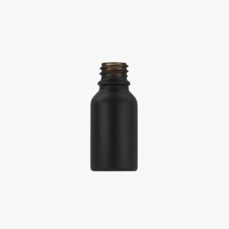15mL Matte Black Euro Round Glass Bottle
