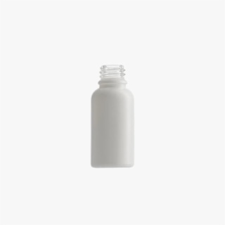 15mL Matte White Euro Round Glass Bottle