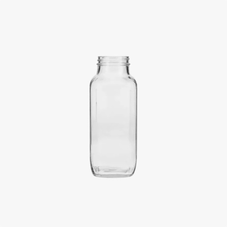 16oz (480ml) Flint (Clear) Glass French Square Bottle