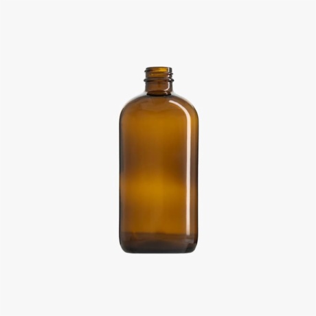 16oz (500mL) Amber Boston Round Glass Bottle
