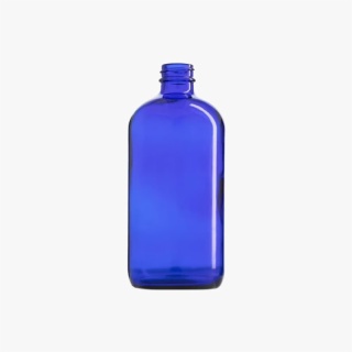 16oz (500mL) Blue Boston Round Glass Bottle
