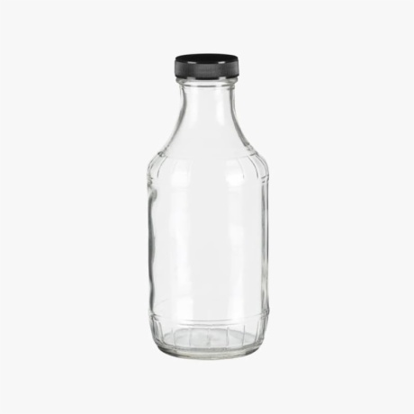 16oz Decanter Glass Bottle with Black Cap