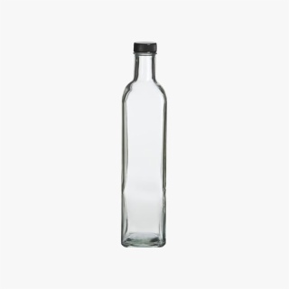 17oz (500 ml) Square Glass Bottle with Black Cap