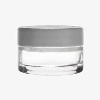 1oz Child-Resistant Flat Lid Jar with Gray Lid
