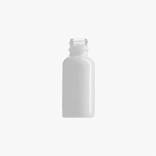 1oz Glass Glossy White Boston Round Bottle