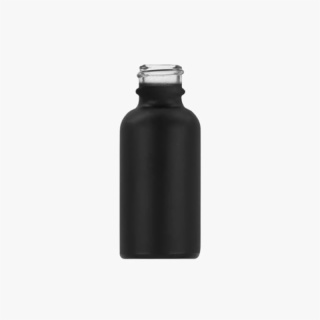 1oz Matte Black Boston Round Glass Bottle