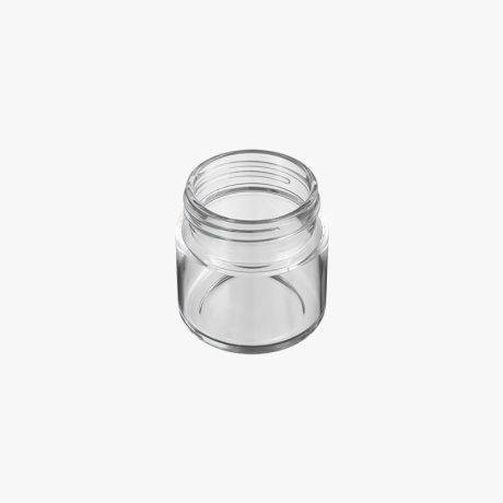 2oz Child Resistant Clear C-Class Jar with Plastic Matte White Lid