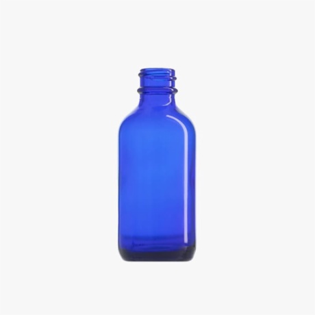 2oz(60ml) Boston Round Blue Glass