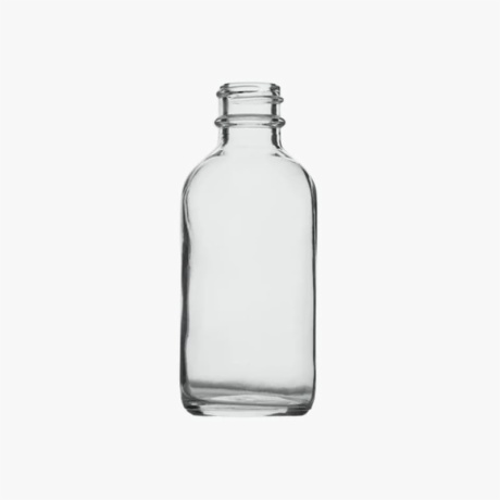 2oz(60ml) Boston Round Clear Glass