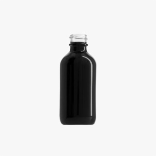2oz Glass Shiny Black Boston Round Bottle