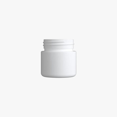 2Oz Matte White Child Resistant C-Class Jar with Plastic Matte White Lid