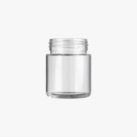 3 Oz Child Resistant Clear C-Class Jar with Plastic Matte White Lid