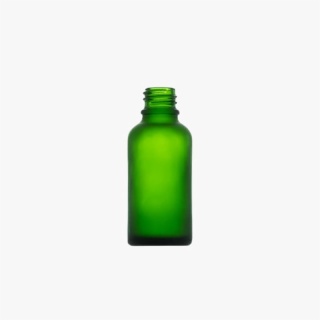 30ml Frosted Green Euro Round Glass Bottle