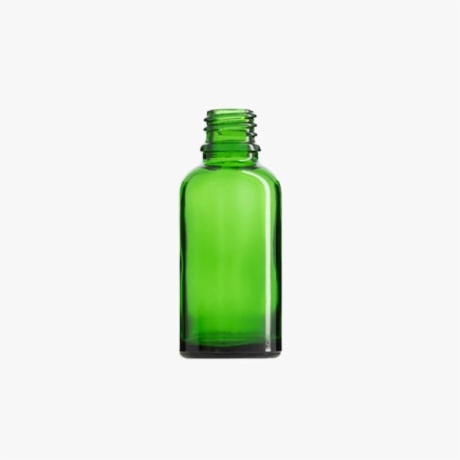 30ml Green Euro Round Glass Bottle