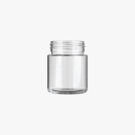 3oz Child Resistant Clear C-Class Jar with Plastic Matte Black Lid