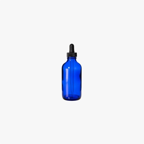 4 Ounce Cobalt Blue Boston Round Bottle