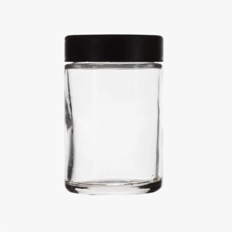 5oz Child-Resistant Flat Lid Jar with Black Lid
