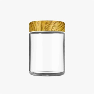 5oz Child-Resistant Flat Lid Jar with Wood Print Lid