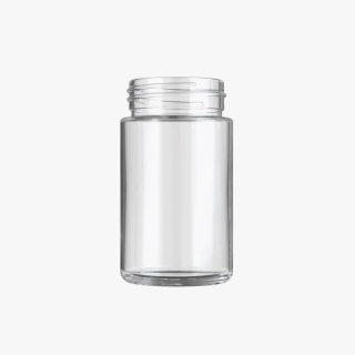 5oz Clear Glass Child Resistant C-Class Jar with Plastic Glossy White Lid