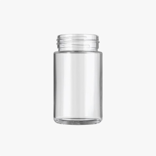 5oz Clear Glass Child Resistant C-Class Jar with Plastic Wood Finish Lid