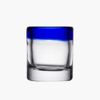 2.5oz Shot Glass with Cobalt Blue Rim