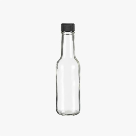 5oz Woozy Round Glass Bottle with Black Cap