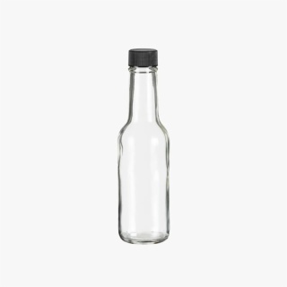 5oz Woozy Round Glass Bottle with Black Cap