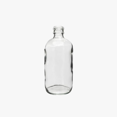 8 Ounce Clear Glass Boston Round Bottle