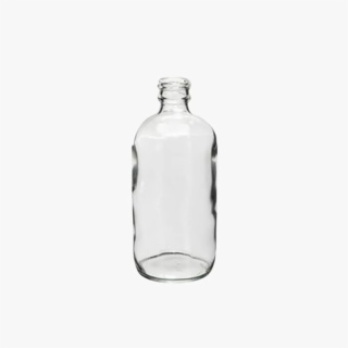 8 Ounce Clear Glass Boston Round Bottle