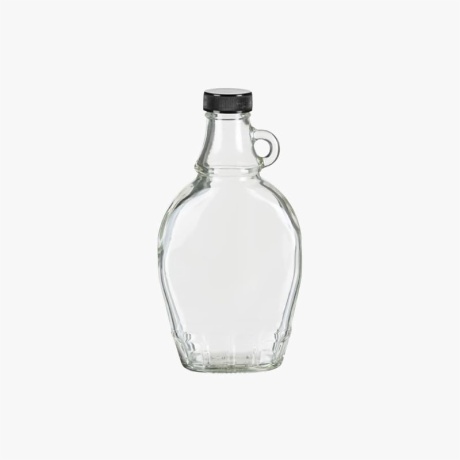 8oz Glass Syrup Bottle with Black Cap