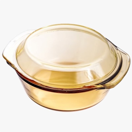 Amber Borosilicate Glass Casserole