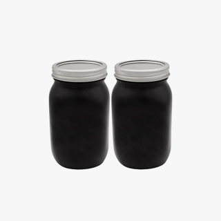 black mason jars
