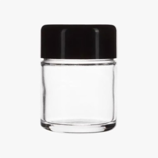 Child Resistant Jar with Black Lid for 1 8th Oz