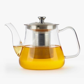 clear teapot with infuser