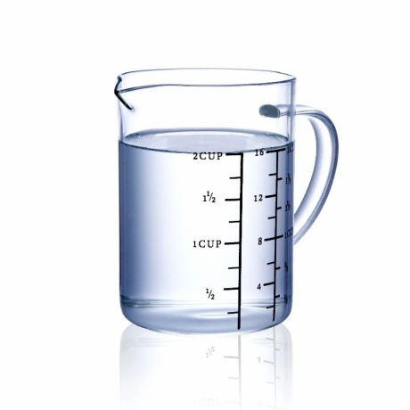 2 cup borosilicate glass measuring mug